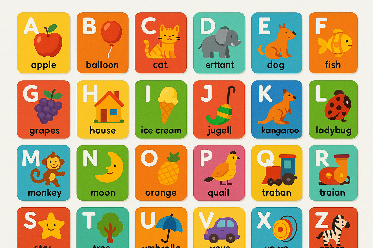 alphabet learning cards