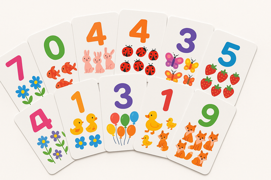 number learning cards deck colorful 